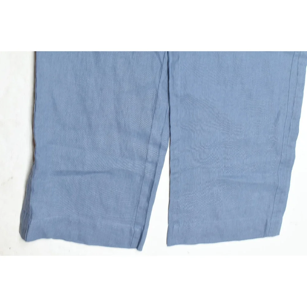 Quince European Linen Pants Womens XS Blue Pull-On Relaxed Fit Drawstring